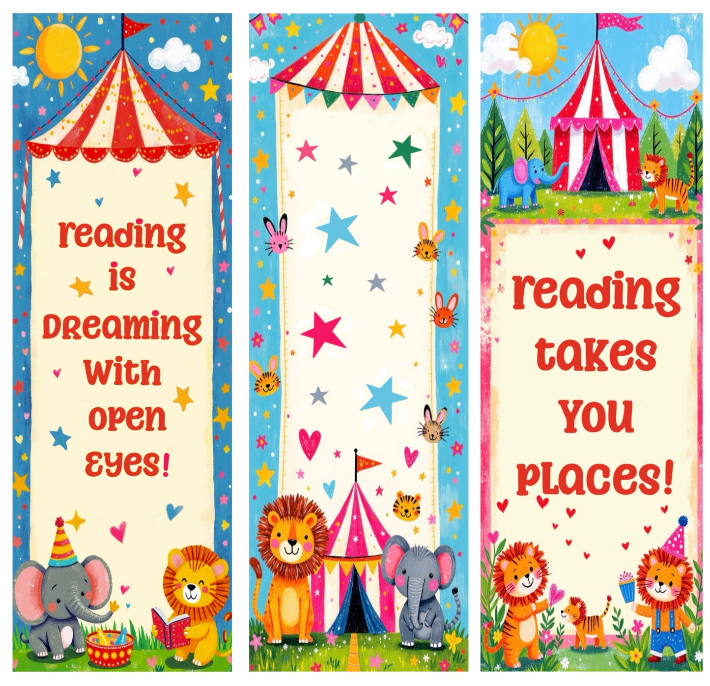 Circus Fun (SET OF THREE BOOKMARKS)