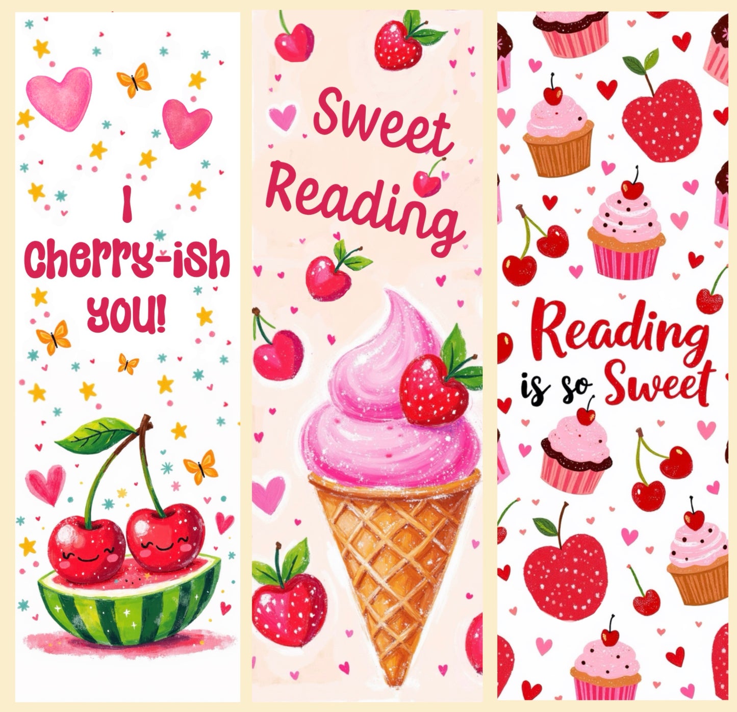 CHERRY-UP (SET OF THREE BOOKMARKS)