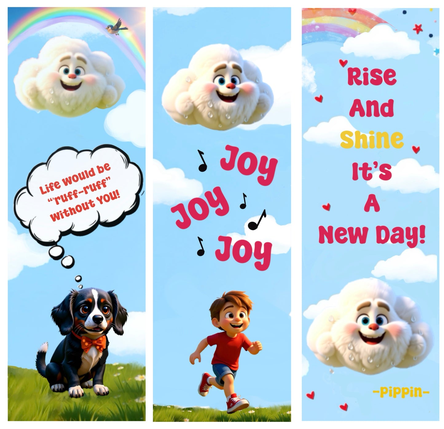 PIPPIN THE JOY CLOUD (SET OF THREE BOOKMARKS)